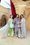 Mint Green Organza Embroidered Short Shirt with Silk Farshi Shalwar – RNK1