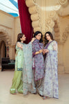 Floral Organza Shirt with Gold Silk Farshi Shalwar – RNK2