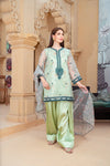 Mint Green Organza Embroidered Short Shirt with Silk Farshi Shalwar – RNK1