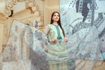 Mint Green Organza Embroidered Short Shirt with Silk Farshi Shalwar – RNK1