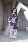 NK Everyday Lawn Co-ords – Purple Floral Contrast Shirt & Trouser Set NKE9