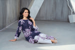 NK Everyday Lawn Co-ords – Purple Floral Contrast Shirt & Trouser Set NKE9