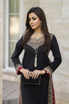 Black Thread & Sequin Embroidered Cotton 2pc Women Suit | Baarish by Miski BYM5