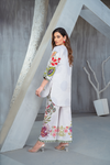 NK Everyday Lawn Co-ords – Colour Pop Floral High-Low Shirt & Trouser Set NKE8
