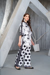 NK Everyday Lawn Co-ords – Monochrome Floral Shirt & Polka Dot Trouser Set NKE7