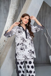 NK Everyday Lawn Co-ords – Monochrome Floral Shirt & Polka Dot Trouser Set NKE7
