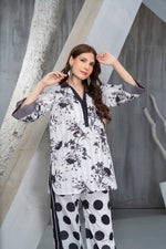 NK Everyday Lawn Co-ords – Monochrome Floral Shirt & Polka Dot Trouser Set NKE7