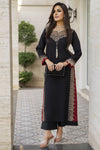Black Thread & Sequin Embroidered Cotton 2pc Women Suit | Baarish by Miski BYM5