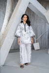 NK Everyday Lawn Co-ords – Monochrome Floral & Stripe Print Set NKE6
