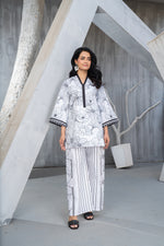 NK Everyday Lawn Co-ords – Monochrome Floral & Stripe Print Set NKE6