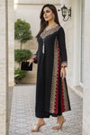 Black Thread & Sequin Embroidered Cotton 2pc Women Suit | Baarish by Miski BYM5