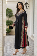 Black Thread & Sequin Embroidered Cotton 2pc Women Suit | Baarish by Miski BYM5