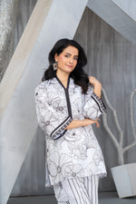 NK Everyday Lawn Co-ords – Monochrome Floral & Stripe Print Set NKE6