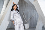 NK Everyday Lawn Co-ords – Monochrome Floral & Stripe Print Set NKE6