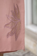 Blush Pink Raw Silk Embroidered Dress – Chand Sa Libaas by Aleezay | ALS1