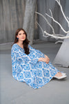 NK Everyday Lawn Co-ords – Blue Block Print Style Frock & Trousers Set NKE2