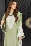 Pistachio Green Embroidered 3pc Linen Dress – Linen Aura by Miski LAM8