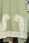Pistachio Green Embroidered 3pc Linen Dress – Linen Aura by Miski LAM8