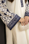 Ivory Blue Embroidered 3pc Linen Pakistani Dress – Linen Aura by Miski LAM6