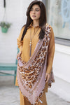 Caramel 3-Piece Poly Raw Silk Suit with Printed Silk Scarf | Essentials by Miski – EBM1
