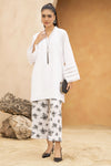 White Solid and Printed Linen 2pc Ready to Wear Dress by Gul Warun LDG6