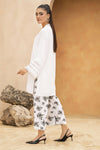 White Solid and Printed Linen 2pc Ready to Wear Dress by Gul Warun LDG6