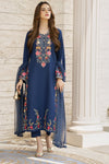 Navy Blue Embroidered 3pc Pakistani Dress Linen Womenswear Aura by Miski LAM3