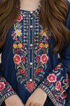 Navy Blue Embroidered 3pc Pakistani Dress Linen Womenswear Aura by Miski LAM3