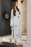 Ice Blue Embroidered 3pc Linen Pakistani Dress - Linen Aura by Miski LAM4