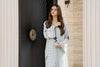 Ice Blue Embroidered 3pc Linen Pakistani Dress - Linen Aura by Miski LAM4