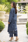 Dawn Petals by Sahar Greyish Blue Co-ord Set with Lace Culottes DPS7