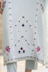 Ice Blue Embroidered 3pc Linen Pakistani Dress - Linen Aura by Miski LAM4