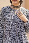 Black Printed Linen 2pc Ready to Wear Dress by Gul Warun LDG2