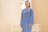 Blue Printed Linen 2pc Ready to Wear Long Dress by Gul Warun LDG7