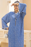 Blue Printed Linen 2pc Ready to Wear Long Dress by Gul Warun LDG7
