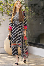 Sakeena Summer Ease – Black Lawn 3pc Dress with Embroidered Chiffon Dupatta SSE6