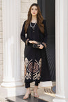 Black Embroidered 3pc Linen Women Dress – Linen Aura by Miski LAM7