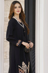 Black Embroidered 3pc Linen Women Dress – Linen Aura by Miski LAM7