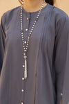 Grey Solid and Printed Linen 2pc Ready to Wear Dress by Gul Warun LDG9