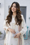 3pc Ivory Sequin Embroidered Cotton Ready to Wear Designer Womenswear by Zaiwa – LTZ5