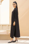 Black Solid Linen 2pc Ready to Wear Dress by Gul Warun LDG4