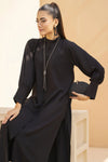 Black Solid Linen 2pc Ready to Wear Dress by Gul Warun LDG4