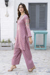 2pc Mauve Embroidered Jacquard Lawn Farshi Shalwar Suit by Zaiwa – LTZ1