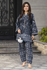 Dawn Petals by Sahar Black Printed Cambric Co-ord Set DPS1