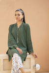 Green Solid and Printed Linen 2pc Ready to Wear Dress by Gul Warun LDG5