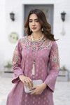 2pc Mauve Embroidered Jacquard Lawn Farshi Shalwar Suit by Zaiwa – LTZ1