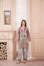 Pink and Grey Floral Coord Set – Grip Coords by Sakeena Hasan GCS3