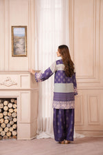 Purple and Ivory Printed Coord Set – Grip Coords by Sakeena Hasan GCS4