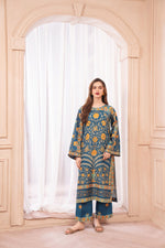 Teal and Mustard Mughal Motif Coord Set – Grip Coords by Sakeena Hasan GCS7