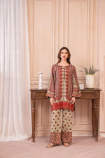 Beige and Maroon Ethnic Print Coord Set – Grip Coords by Sakeena Hasan GCS8